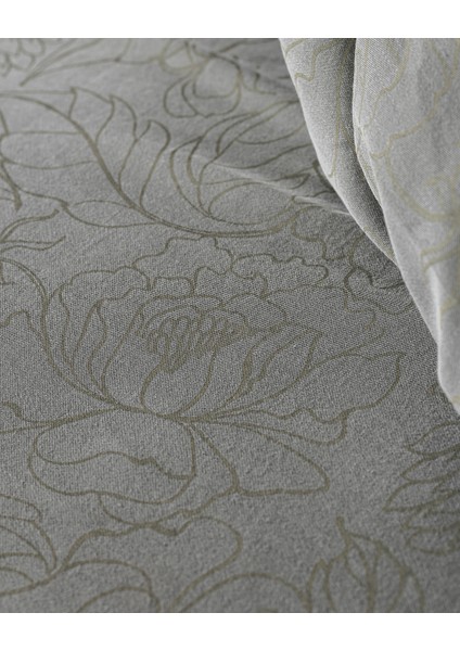 Maena Çift Kişilik %100 Pamuk Baskılı Parça Boya Nevresim Takımı - Haki