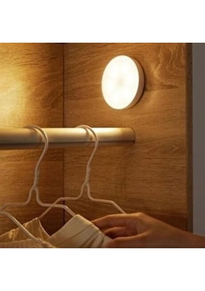 Buffer® Hareket Sensörlü USB Şarjlı Spot Lamba Mıknatıslı ve Yapışkanlı Gün Işığı Renk LED