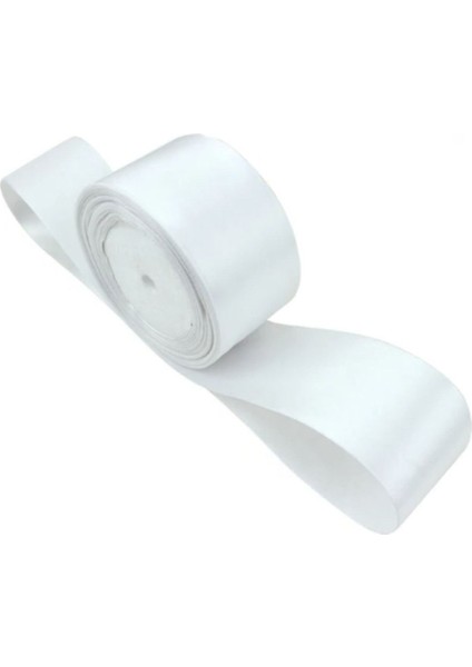 Saten Kurdele 6 cm Beyaz 1 Metre
