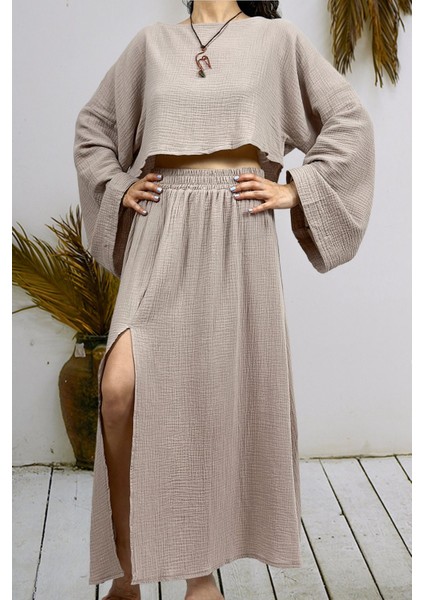 Müslin Takım Selen- Gece Gündüz Hafifliği Gri