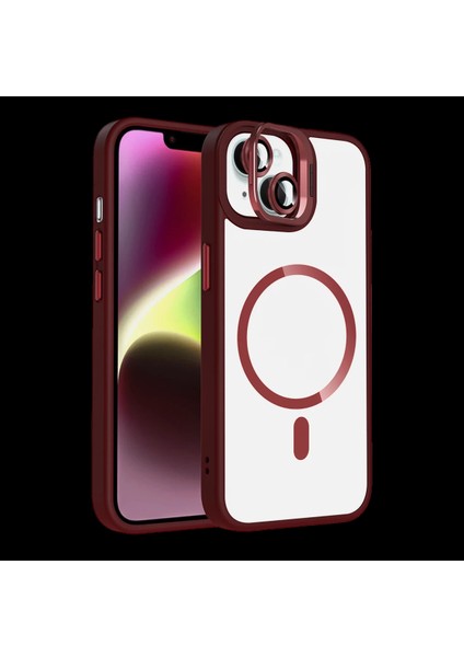 Apple iPhone 15 Plus Remim Lensli Magsafe Standlı Kapak