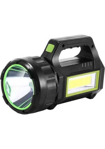 Buffer® Şarjlı LED El Feneri 10W Taşınabilir Acil Durum Lambası USB Şarjlı & Yan Cob Işıklı