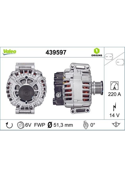 Alternator 14V 220A Mercedes Sprınter B906 06 09
