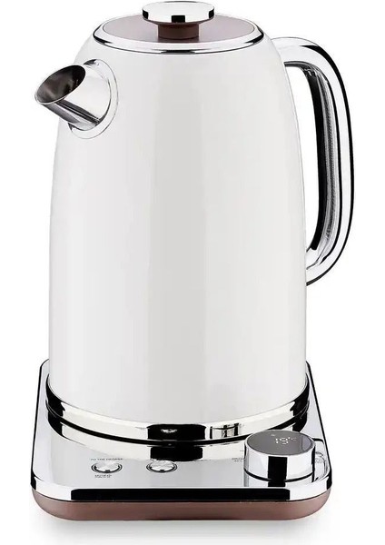 Retro Dijital Elektrikli Su Isıtıcı A962, Şık ve Kullanışlı Bej Tasarım.