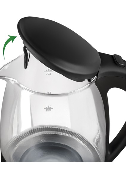 Cam Su Isıtıcı Kettle, Şık Siyah Renk, Pratik ve Dayanıklı Tasarım fiyatları