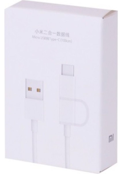 Mi 2\'li Micro USB Type-C Şarj ve Data Kablosu