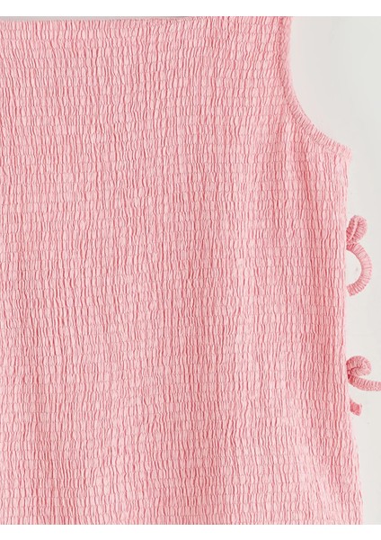 Lcw Kids Pembe Kare Yaka Fiyonk Detaylı Kız Çocuk Bluz modelleri