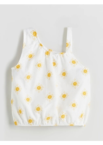 Lcw Kids Ekru Nakışlı Kız Çocuk Crop Bluz fiyatları