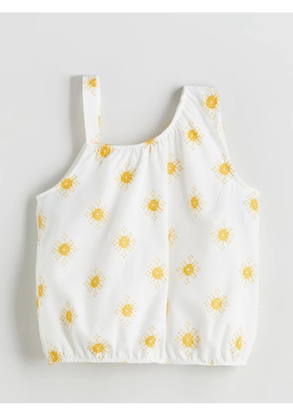 Lcw Kids Ekru Nakışlı Kız Çocuk Crop Bluz fırsatları