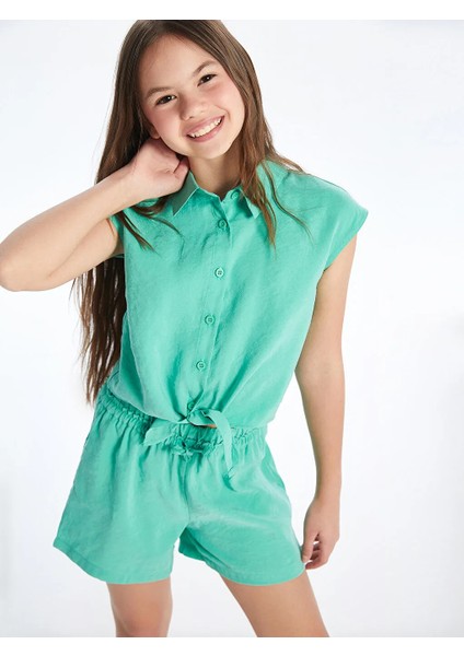 Lcw Kids Yeşil Basic Kız Çocuk Gömlek