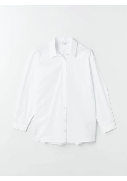 Lcw Kids Beyaz Basic Uzun Kollu Poplin Kız Çocuk Gömlek