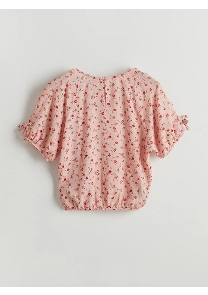 Lcw Kids Pembe Bisiklet Yaka Çiçekli Kız Çocuk Crop Bluz fiyatları