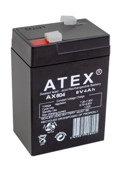 Kalın Kuru Akü 6V-4AH Amper 70X48X101MM (5263)