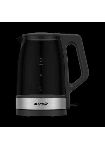 2200W 1.7l Cam Kettle Metalik, Şık ve Hafif Elektrikli Su Isıtıcı