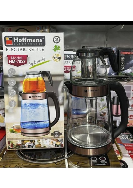 Elektrikli Cam Kettle ve Su Isıtıcı, Alman Kalitesi, Tasarruflu, Şık Kahverengi Tasarım indirimleri