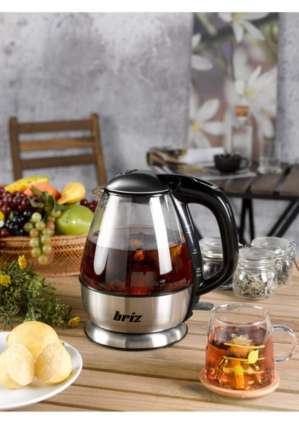 Gri Renkli Cam Kettle, Şık ve Dayanıklı Su Isıtıcı