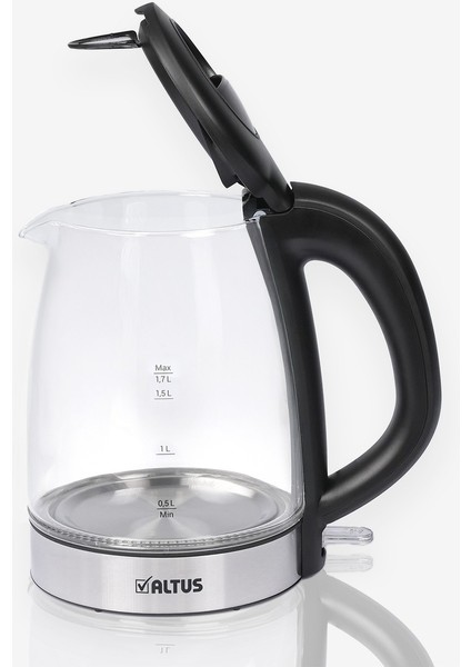 Şeffaf 1.7l Cam Kettle, Beyaz Renk, Dayanıklı ve Şık Tasarım modelleri