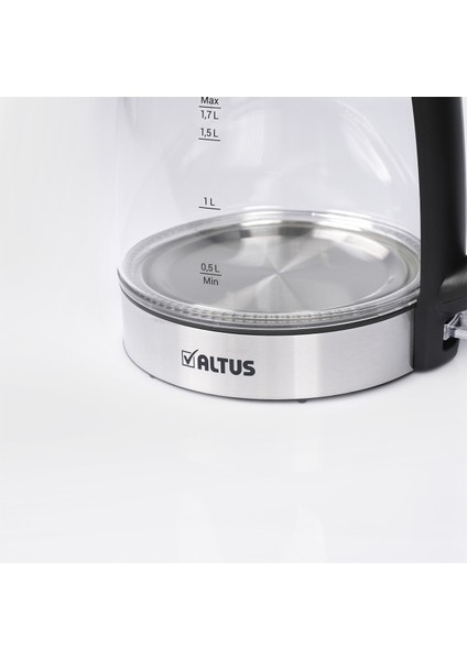 Şeffaf 1.7l Cam Kettle, Beyaz Renk, Dayanıklı ve Şık Tasarım indirimleri