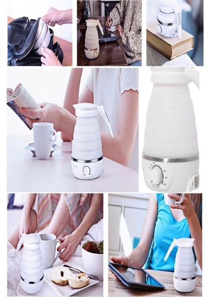 Beyaz Katlanabilir Mini Su Isıtıcı, Pratik ve Taşınabilir Elektrikli Kettle fiyatları