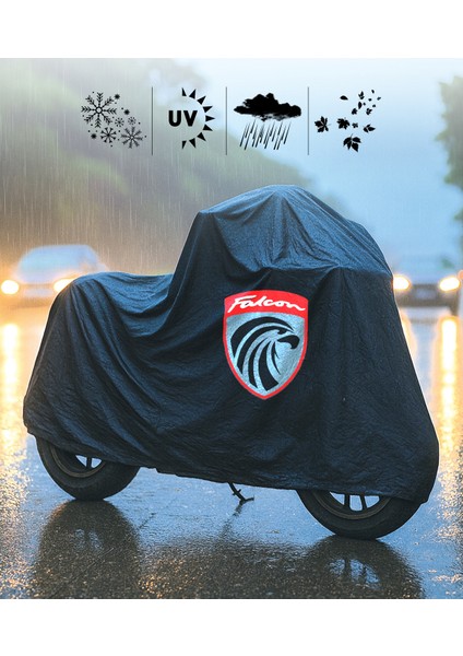 Falcon Fr 177 Motor Branda Siyah Su Geçirmez Logolu Motosiklet Brandası
