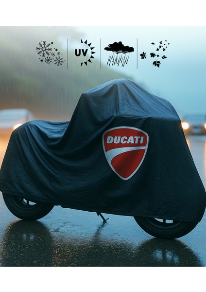 Ducati Monster 1200 R Motor Branda Siyah Su Geçirmez Logolu Motosiklet Brandası