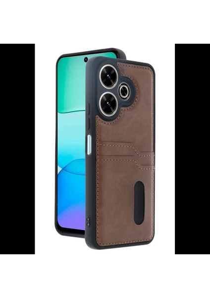 Xiaomi Redmi 13 4g Kılıf Sara Kartvizitli Deri Kılıf