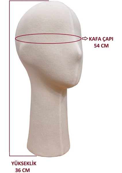 Kumaş Kaplı Beyaz Kafa Mankeni
