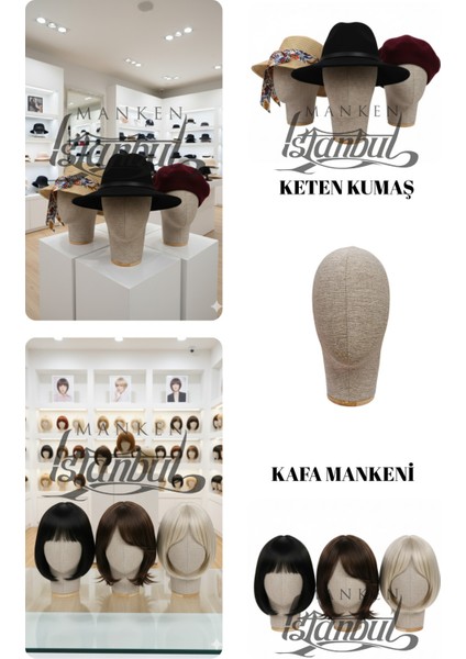 Profesyonel Peruk Kafa Mankeni – Kuaför ve Vitrin Kullanımına Uygun