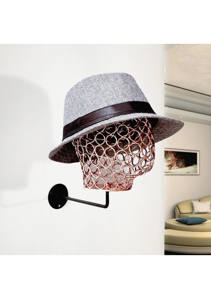 Duvara Monte Erkek Rose Renk Tel Kafa Mankeni Şapka Mankeni Aksesuar Mankeni modelleri