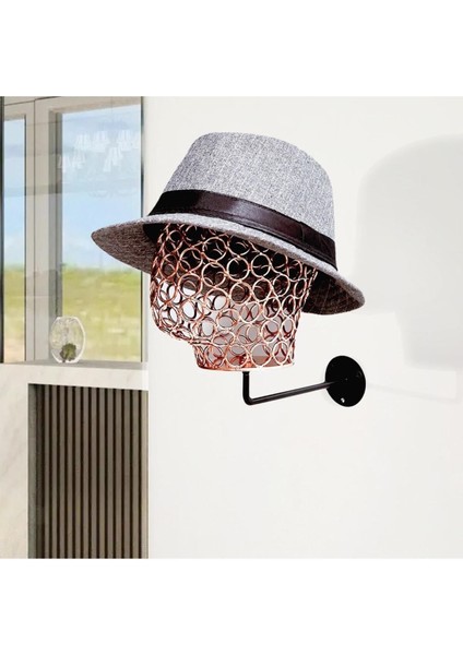 Duvara Monte Erkek Rose Renk Tel Kafa Mankeni Şapka Mankeni Aksesuar Mankeni
