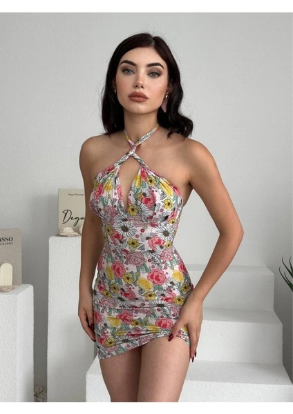 Greasa Boyundan Bağlamalı Elbise