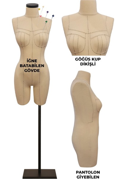 38 Beden Profesyonel Iğne Batabilen Göğüs Kup Dikişli Terzi Prova Mankeni Pop-01 fırsatları