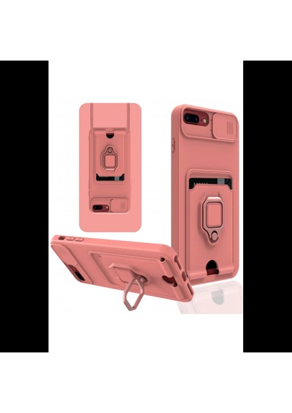 iPhone 7 Plus Kılıf Zuma Kartvizitli Yüzüklü Silikon