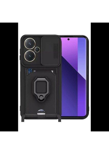 Xiaomi Redmi Note 13 Pro Plus Kılıf Zuma Kartvizitli Yüzüklü Silikon