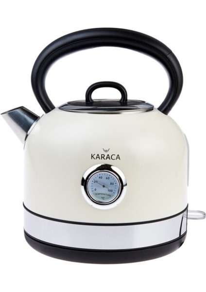 Şık Bej Retro 2151 Krem Su Isıtıcı ile Sıcaklık ve Estetiği Buluşturun