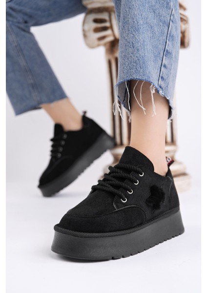 Kozmos Kalın Taban Bağcıklı Yıldız Detaylı Kadın Kışlık Sneaker Spor Ayakkabı indirimleri