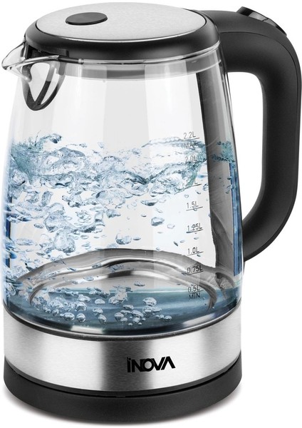 Cam Işıklı 2.2l Kettle, Şık Kahverengi Tasarım