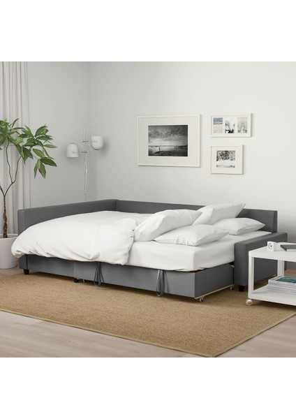 Bazalı Yataklı Köşe Kanepe, Skiftebo Koyu Gri, 5 Minderli fiyatları