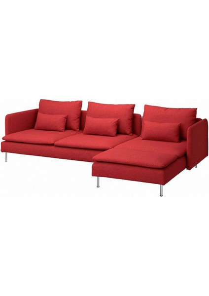 3'lü Kanepe ve Uzanma Koltuğu, Tonerud Kırmızı