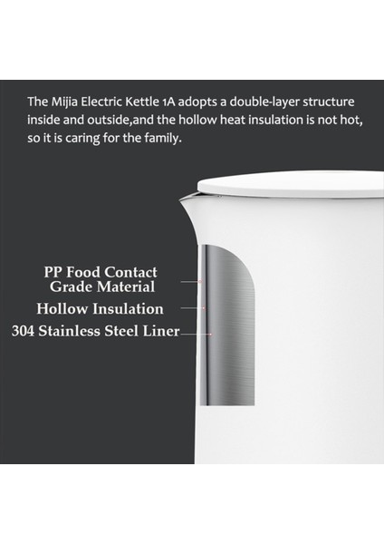 Paslanmaz Çelik Elektrikli Su Isıtıcı, Otomatik Kap, Çok Amaçlı Kullanım, Beyaz