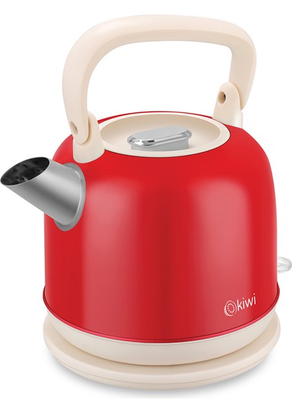 Kırmızı Retro Su Isıtıcı Kettle 1800W, Şık ve Fonksiyonel Tasarım