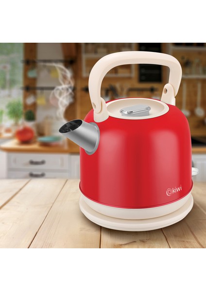 Kırmızı Retro Su Isıtıcı Kettle 1800W, Şık ve Fonksiyonel Tasarım fiyatları