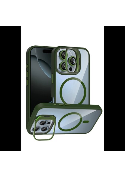 Apple iPhone 16 Pro Remim Lensli Magsafe Standlı Kapak fiyatları