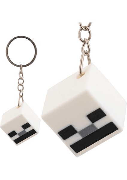 Minecraft Skeleton Iskelet Kafa Anahtarlık – 3D Baskı Pla, Koleksiyonluk Oyuncu Hediyesi fiyatları