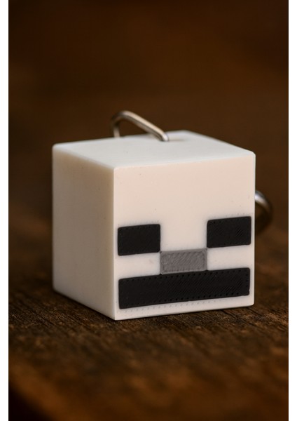 Minecraft Skeleton Iskelet Kafa Anahtarlık – 3D Baskı Pla, Koleksiyonluk Oyuncu Hediyesi modelleri
