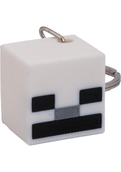 Minecraft Skeleton Iskelet Kafa Anahtarlık – 3D Baskı Pla, Koleksiyonluk Oyuncu Hediyesi fırsatları