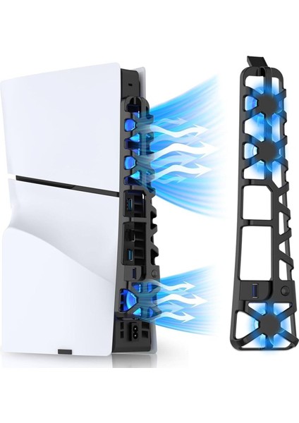 TP5-3538 Ps5 Slim Için LED Işıklı Kademeli Güçlü Soğutma Fanı