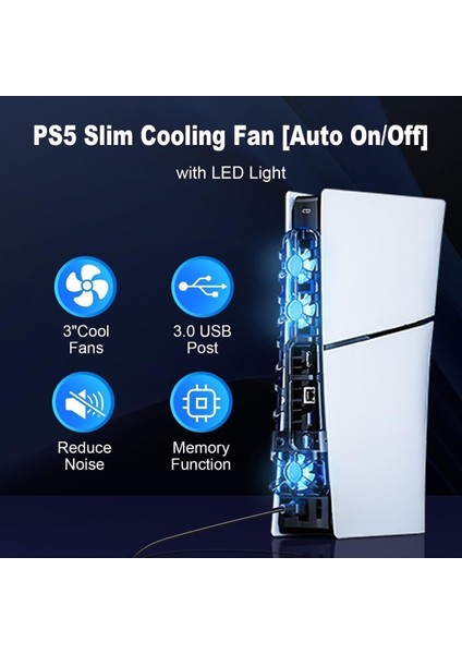 TP5-3538 Ps5 Slim Için LED Işıklı Kademeli Güçlü Soğutma Fanı modelleri