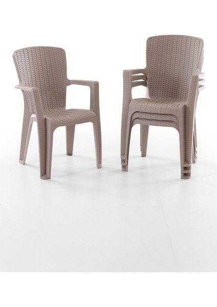 Side 4 Kişilik Rattan Masa Sandalye Takımı Cappuccino modelleri