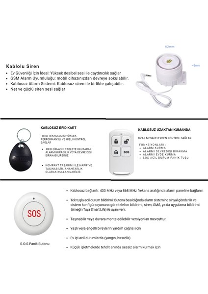 Pgst 4g Sim Kart Destekli Akıllı Ev Güvenlik Alarm Sistemi + Obiem Iç ve Dış Mekân Ptz Hd Kamera